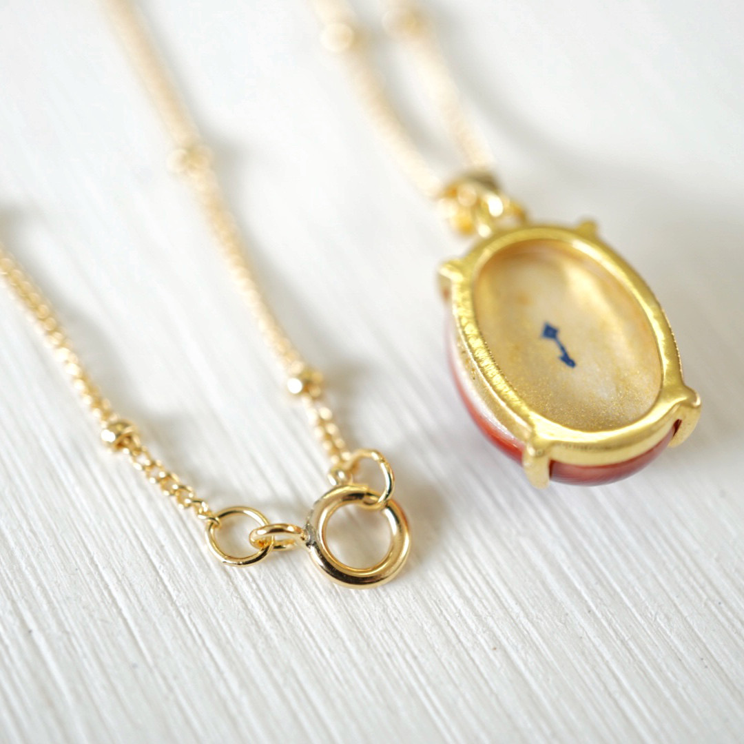 【送料無料】《九谷焼》単品オーバルネックレス(大) [color 灯火]