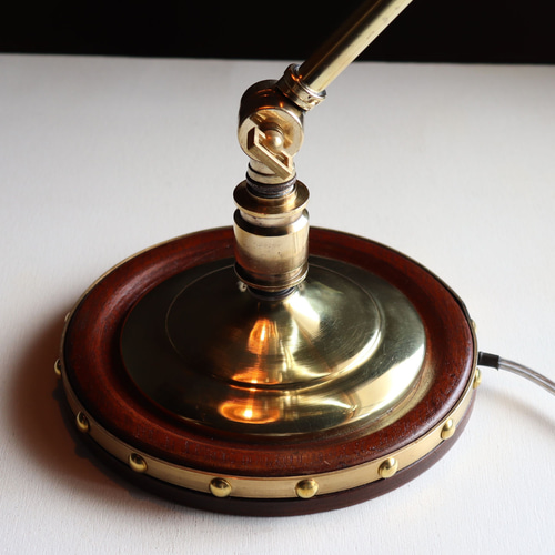 USAヴィンテージインダストリアル角度調整付きデスクライト真鍮・木