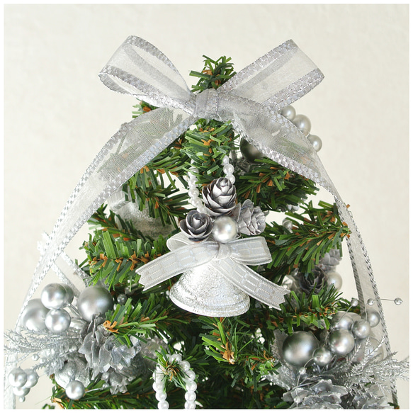 卓上ツリー　シルバーベルとシルバーブーケのクリスマスツリー　Petit Tree プティツリー　キラキラ　ミニクリスマス 9枚目の画像