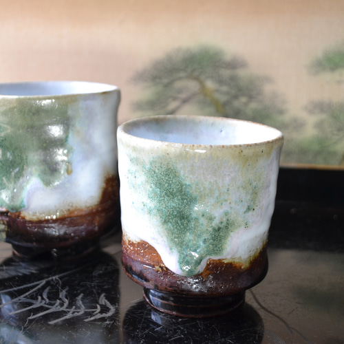 セット特割！】三彩釉 品のある湯呑セット 夫婦湯呑み ペア湯呑み ☆萩