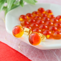 《特集掲載》ガラスのいくら1粒ピアス イクラ 縁起物 オレンジ フェイクフード ガラス ガラスフュージング 朱色 17枚目の画像