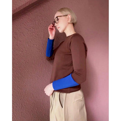 RATA❤️有3種顏色可選❤️有M＆L可選❤️修身針織❤️日本製造的原創套頭衫❤️可選顏色❤️顏色協調的針織 第9張的照片