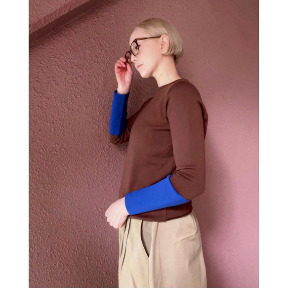 RATA❤️有3種顏色可選❤️有M＆L可選❤️修身針織❤️日本製造的原創套頭衫❤️可選顏色❤️顏色協調的針織 第9張的照片