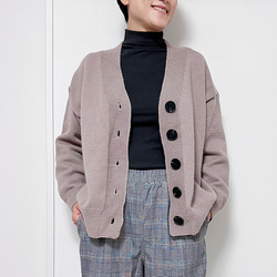 新作再販】大人カジュアルゆったりニットカーディガン（グレー