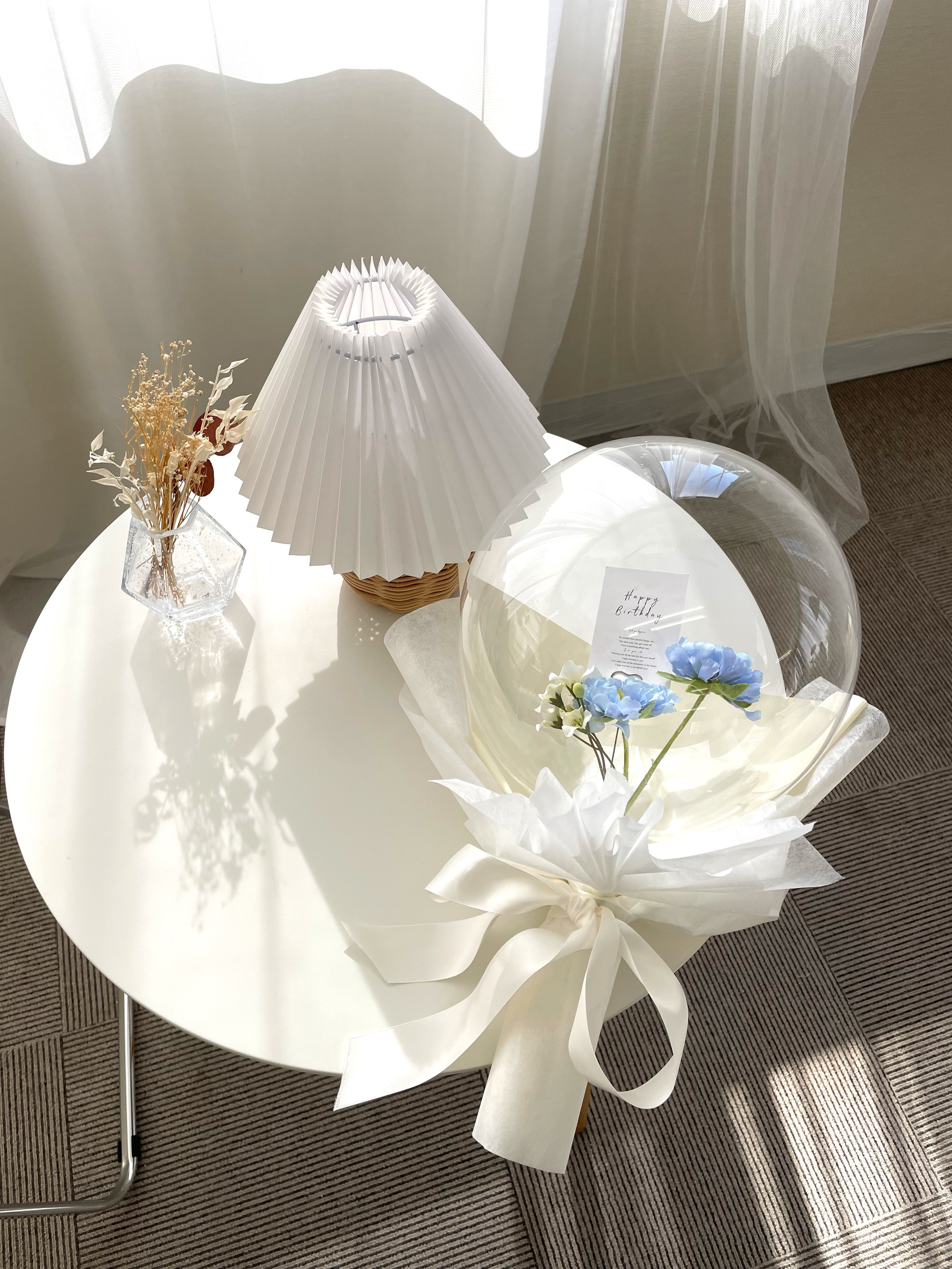 幸せ運ぶバルーンフラワー【無料メッセージカード】ギフト/ブーケ/誕生日/記念日/韓国雑貨