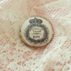 フランスのビンテージ風くるみボタン (1個) 2枚目の画像