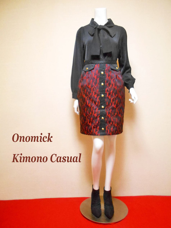 道行コートのタイトスカート Kimono Skirt WS-016/S 3枚目の画像