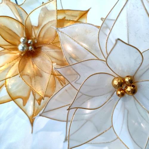 ポインセチア2本 アメリカンフラワー クリスマス雑貨 アートフラワー