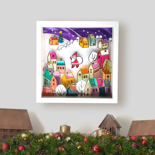 ステンドグラスパネル煙サンタ22-2 ステンドグラスパネル煙サンタ22-2