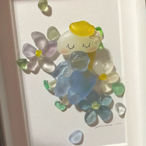 シーグラスアート ♡空から舞い降るイースター♡FlowerEgg