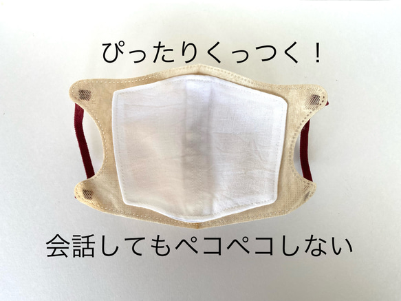 YONE２枚セット３D・プリーツ用インナーマスク　ずれないインナー　立体感バッチリ　不織布　マスク　マスクカバー 2枚目の画像