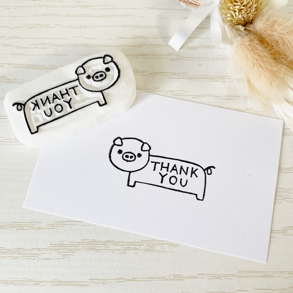 【消しゴムはんこ】Thank you  売約済み 消しゴムはんこ「インコ・thank you」 | iichi 日々の暮らしを