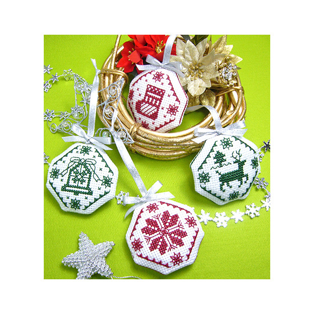 クリスマスオーナメント八角形4点セットNo.628A キット CRIE