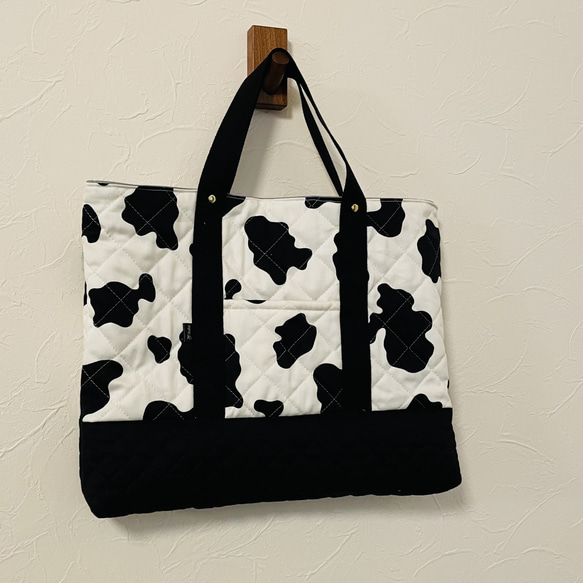 あすか オーダー商品 完成 入園入学 ハンドメイド 水色 牛柄 受注制作