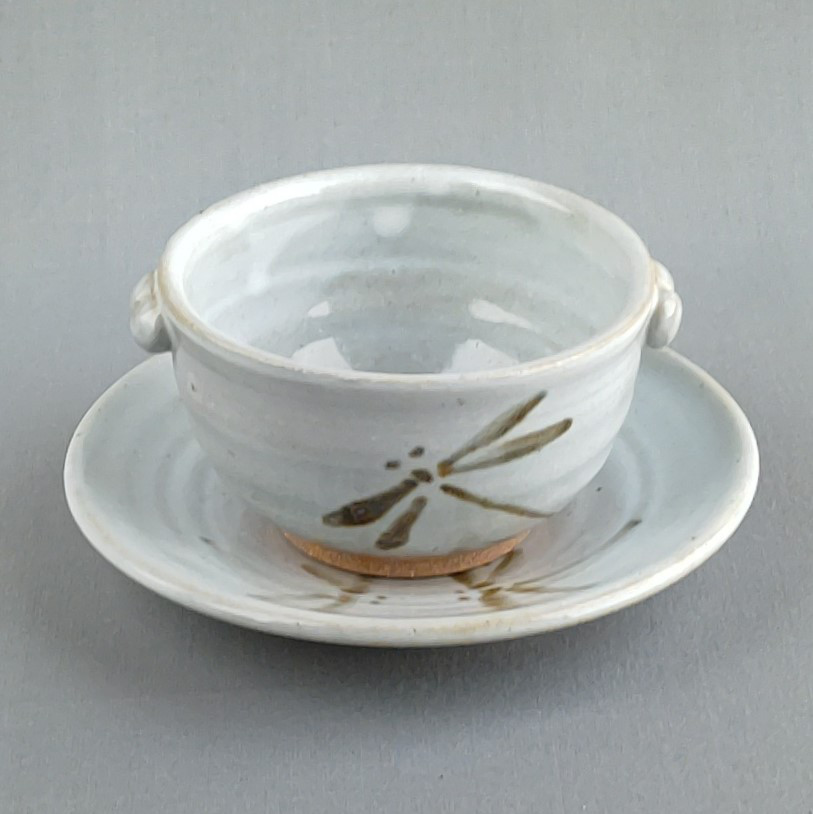 小石原焼 圭秀窯 スープカップ(飴釉)2個セット未使用品 荒