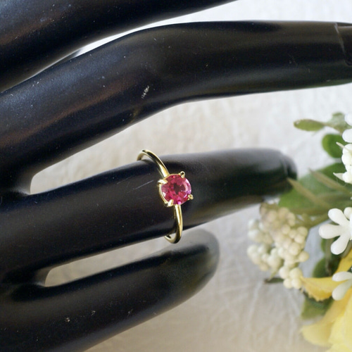 11月誕生石 ミスティックピンクトパーズ 7号〜フリーサイズ