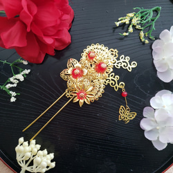 つまみ細工　帯留め　帯飾り　七五三　成人式　花魁　着物　振り袖　金　パール つまみ細工 帯留め 帯飾り 七五三 成人式 金 花魁 振り袖 着物 帯