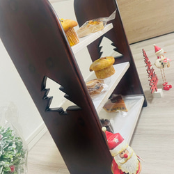 木製　アフタヌーンティースタンド　クリスマス　ケーキスタンド 1枚目の画像