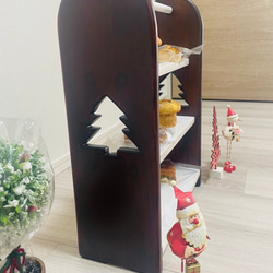 木製　アフタヌーンティースタンド　クリスマス　ケーキスタンド 6枚目の画像