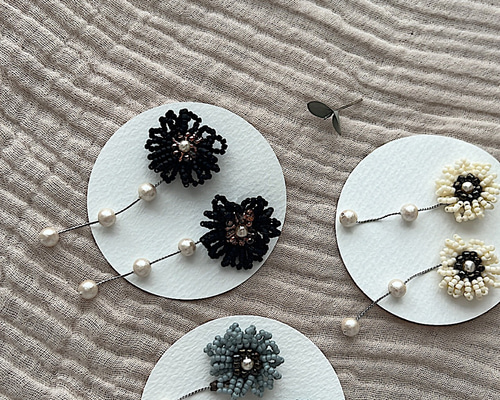 ビーズ刺繍アクセサリー ピアス（スタッド・一粒） a y a 通販