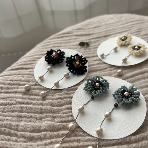 ビーズ刺繍アクセサリー ピアス(スタッド・一粒) a y a 通販 ビーズ刺繍アクセサリー ピアス(スタッド・一粒) a y a 通販