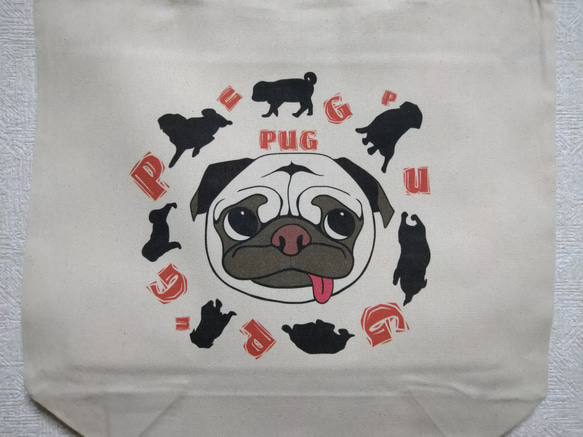 【セール】トートバッグ：PUG８／パグ 2枚目の画像