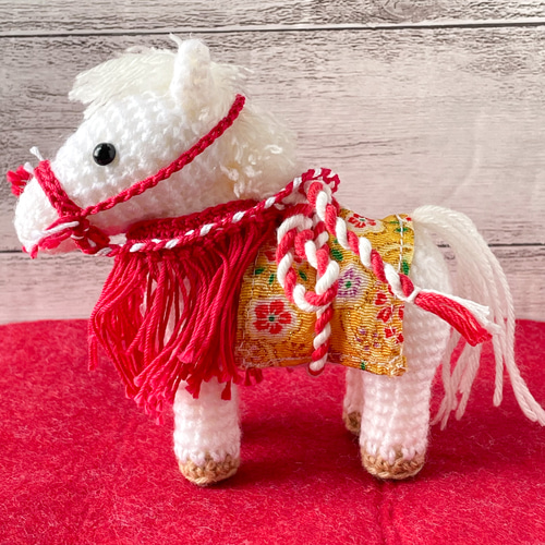 オーダー受付】 あみぐるみ 馬 午 2026年干支 干支ぐるみ 馬の