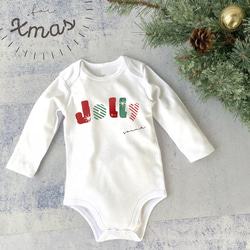 聖誕節嬰兒連身衣彩色字母長袖聖誕禮物 第1張的照片