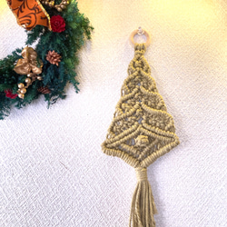 マクラメ  クリスマスツリー タペストリー ウォールデコ 6枚目の画像