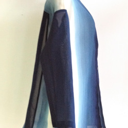 伝統織物のトップブランド夏塩沢に本藍染めを施した洋服オリジナルブランド『ナツシオンブルー』ぼかし染（ジャケット24） 3枚目の画像