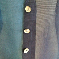 伝統織物のトップブランド夏塩沢に本藍染めを施した洋服オリジナルブランド『ナツシオンブルー』ぼかし染（ジャケット25） 2枚目の画像