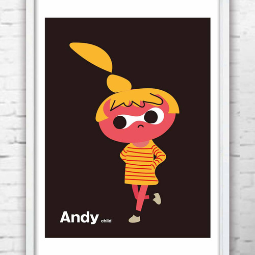 おちゃめなAndy ニューキャラクター イラスト ポスター A4A3A2A1