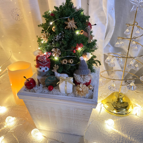 小さなクリスマスツリー白*プリザーブドフラワー*真鍮*ドライフラワー 楽天市場】クリスマス ツリー 花ドライフラワー 卓上 ミニツリー