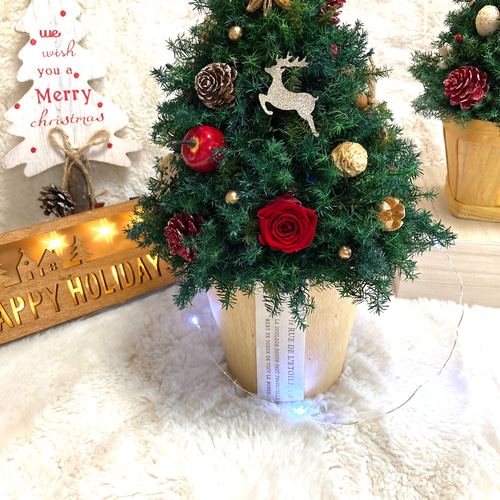 クリスマスツリー　ドライフラワー 超早割クリスマス2025 プリザーブドドライフラワー キラキラのトナカイ