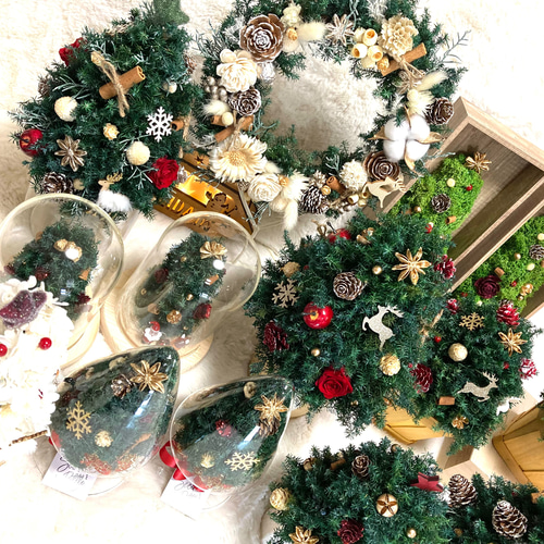 超早割クリスマス2025 プリザーブドドライフラワー キラキラのトナカイ