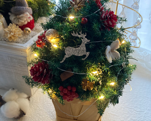 超早割クリスマス2025 プリザーブドフラワーキラキラのトナカイに