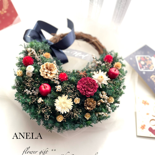 三日月型クリスマスリース＊（誕生日・記念日・ギフト） ドライ