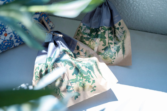 GIFT BAG【クラフト紙】BLUE GREEN/簡単ラッピング 6枚目の画像