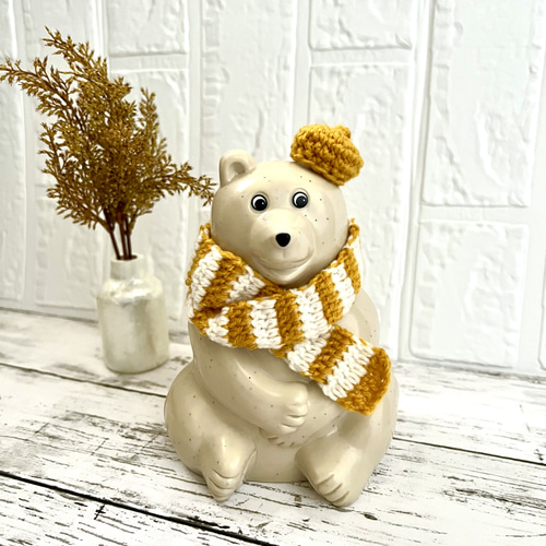 しろくま貯金箱 クリスマス 帽子・マフラーset しろくま貯金箱 クリスマス 帽子・マフラーset