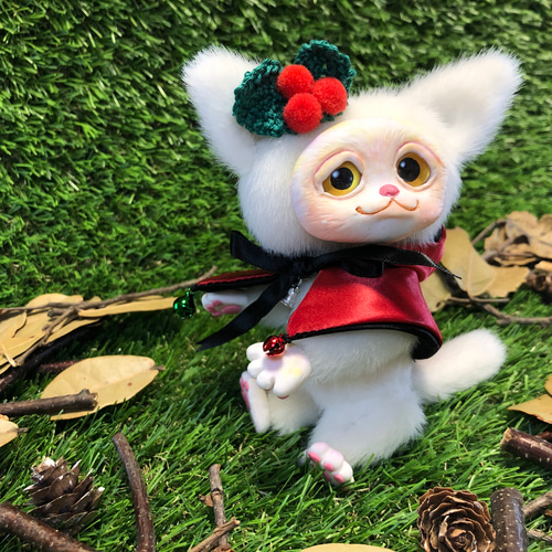 白猫のソフィアちゃんぬいぐるみドールアートドールクリスマス その他