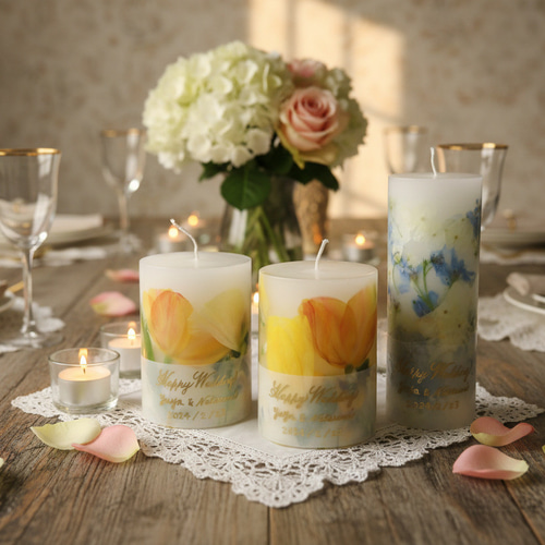 アフターブーケキャンドル ブーケ保存 3本セット キャンドル