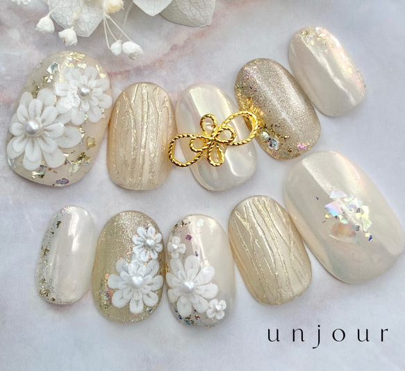 No65 ブライダル 成人式 振袖 髪飾り 白無垢 ネイル 和装 ネイルチップ  