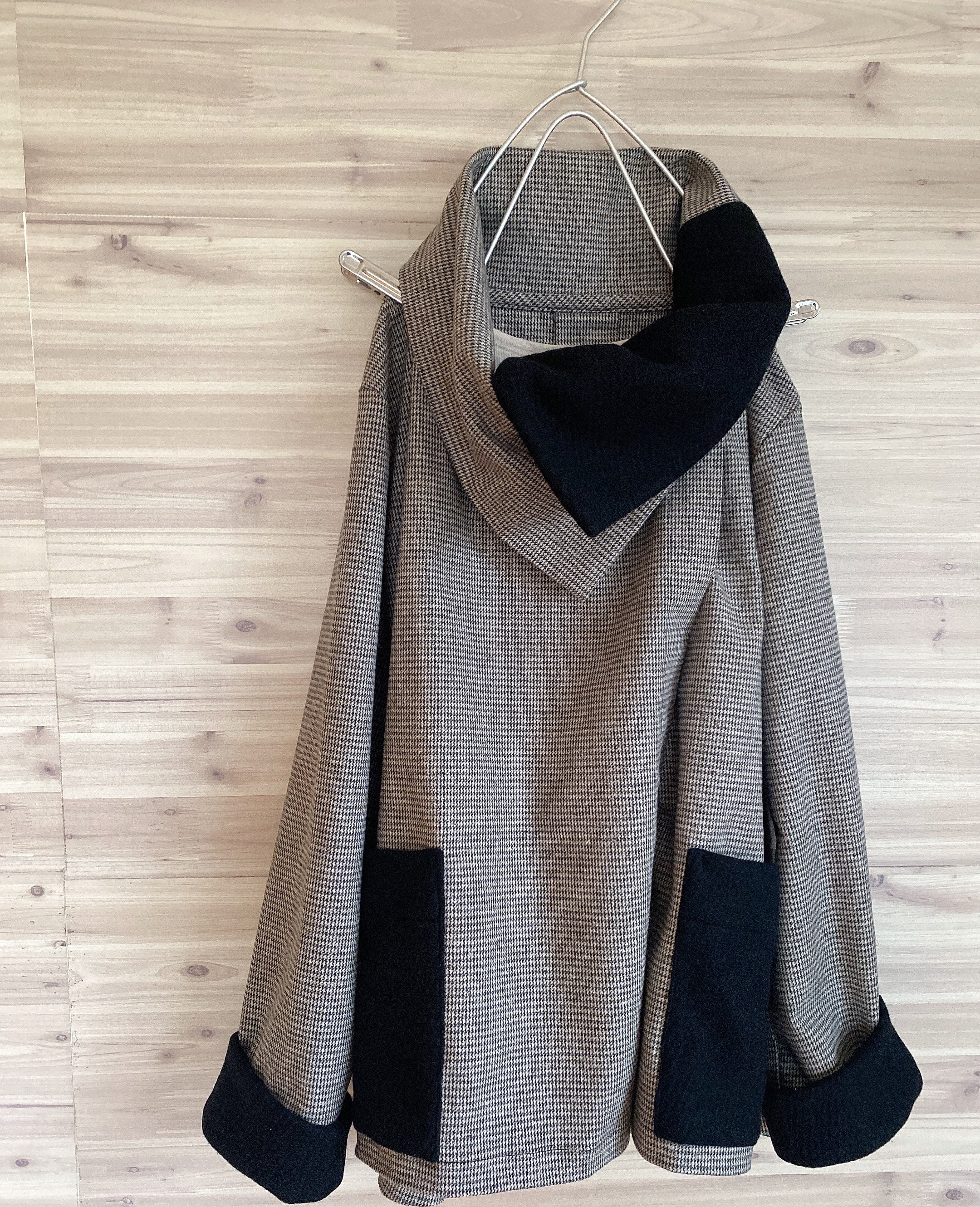 a.myu 3パターンコート　千鳥格子　起毛wool