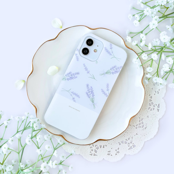 ラベンダー パープル スマホケース iPhone Android アンドロイド ほぼ