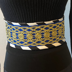 グレースイースタン☆サッシュベルト・刺繍・ブラック【未使用】 サッシュベルト インド刺繍 No.2029 その他ファッション bon&bow