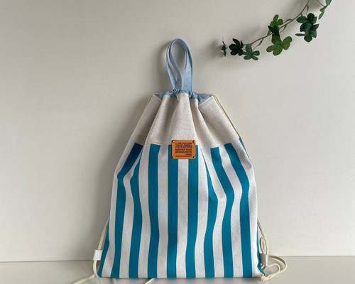 【オーダー品】　巾着袋　体操服袋　お着替え袋　星　スター　ストライプ オーダー品】 巾着袋 体操服袋 お着替え袋 星 スター ストライプ