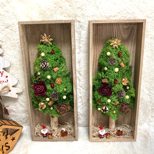 超早割クリスマス2025 プリザーブドドライフラワーウッドフレーム