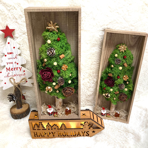 超早割クリスマス2025 プリザーブドドライフラワーウッドフレーム