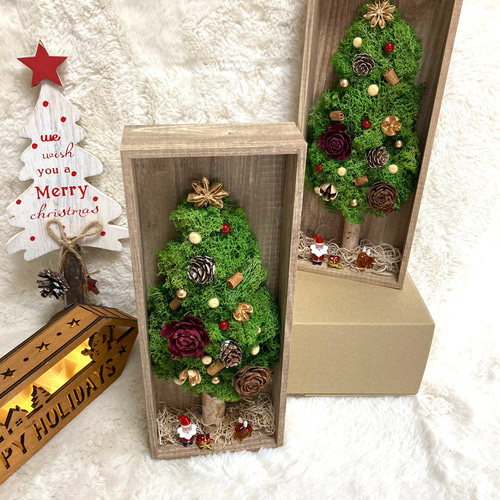 超早割クリスマス2025 プリザーブドドライフラワーウッドフレーム