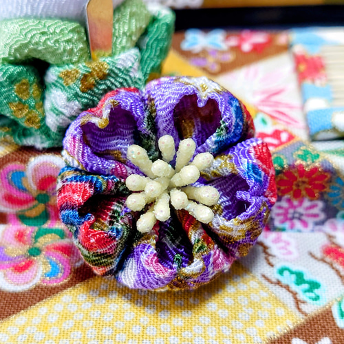 ひな祭り】うさちゃんひな人形（♂黄緑、♀ピンク）【つまみ細工